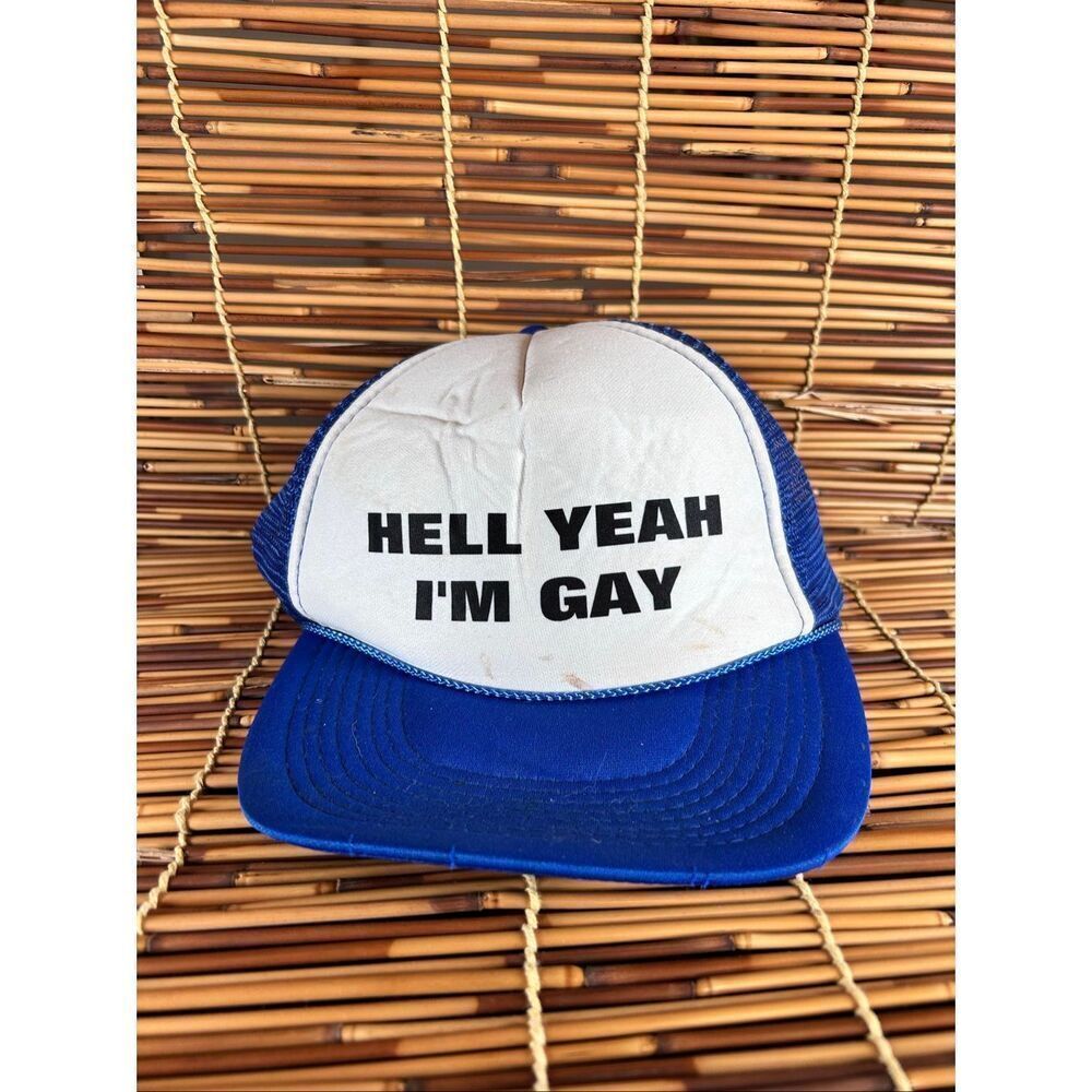 He’ll Yeah I’m Gay Vintage OTTO Mesh Truckers  Hat